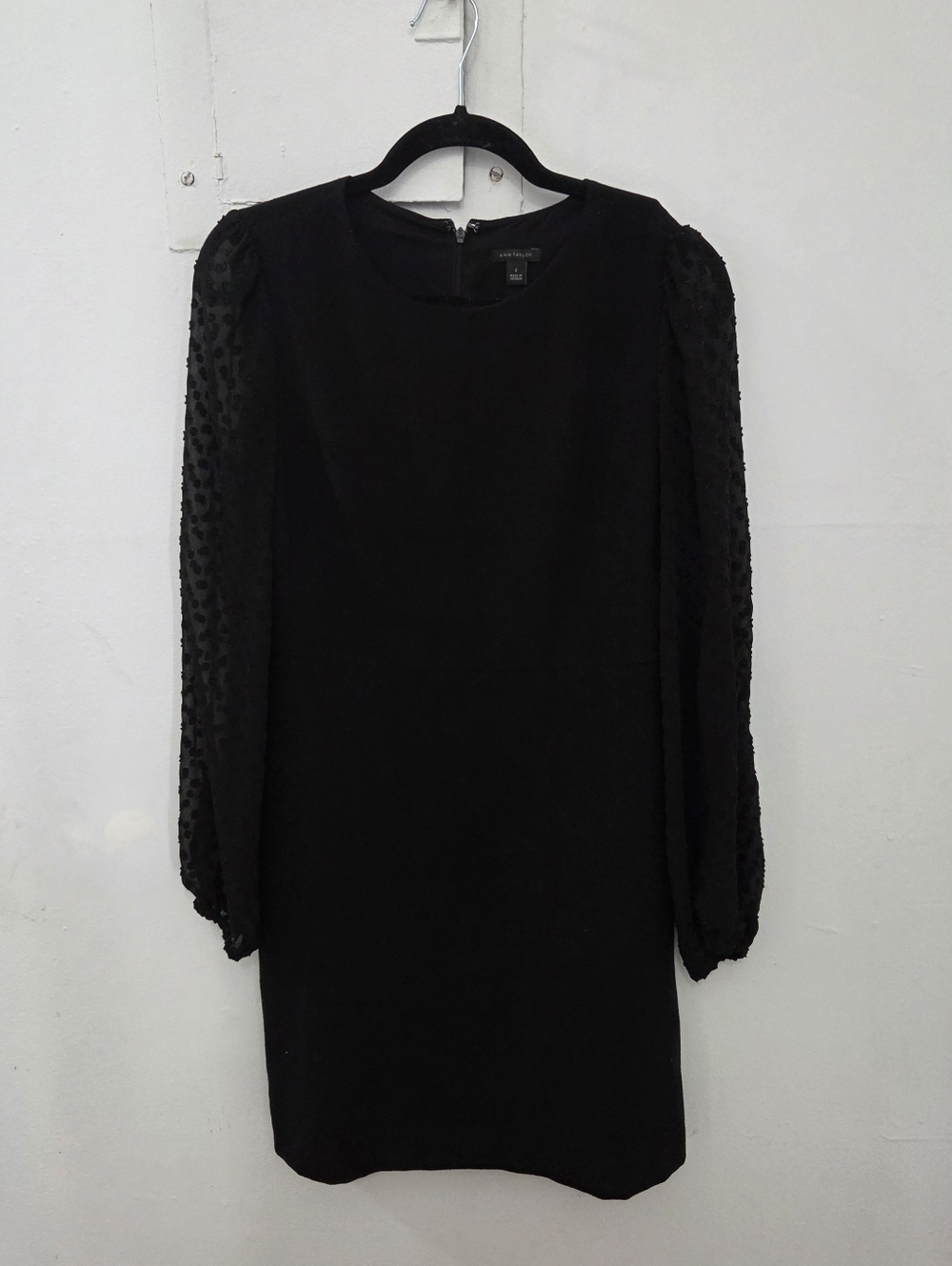 Ann Taylor Dot Illusion Sleeve Sheath Dress - Picture 7 of 7